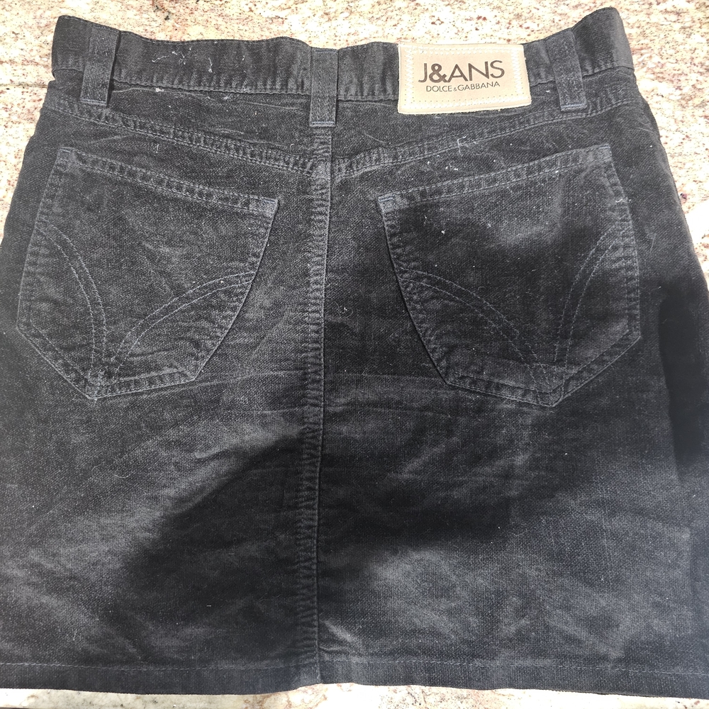 Women Dolce & Gabbana D&G Velvet Skirt 26 Black Awesome!